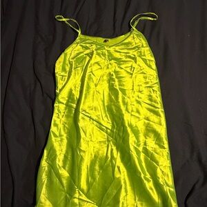 Vibrant Lime Satin Chemise